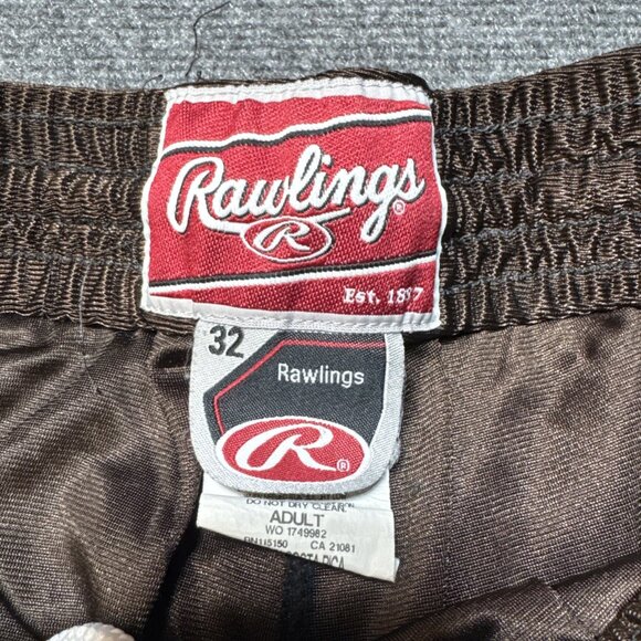 VTG Rawlings Basketball Shorts Mens 32 W Brown Shiny Dazzle Silky Soft NYLON - Picture 2 of 4
